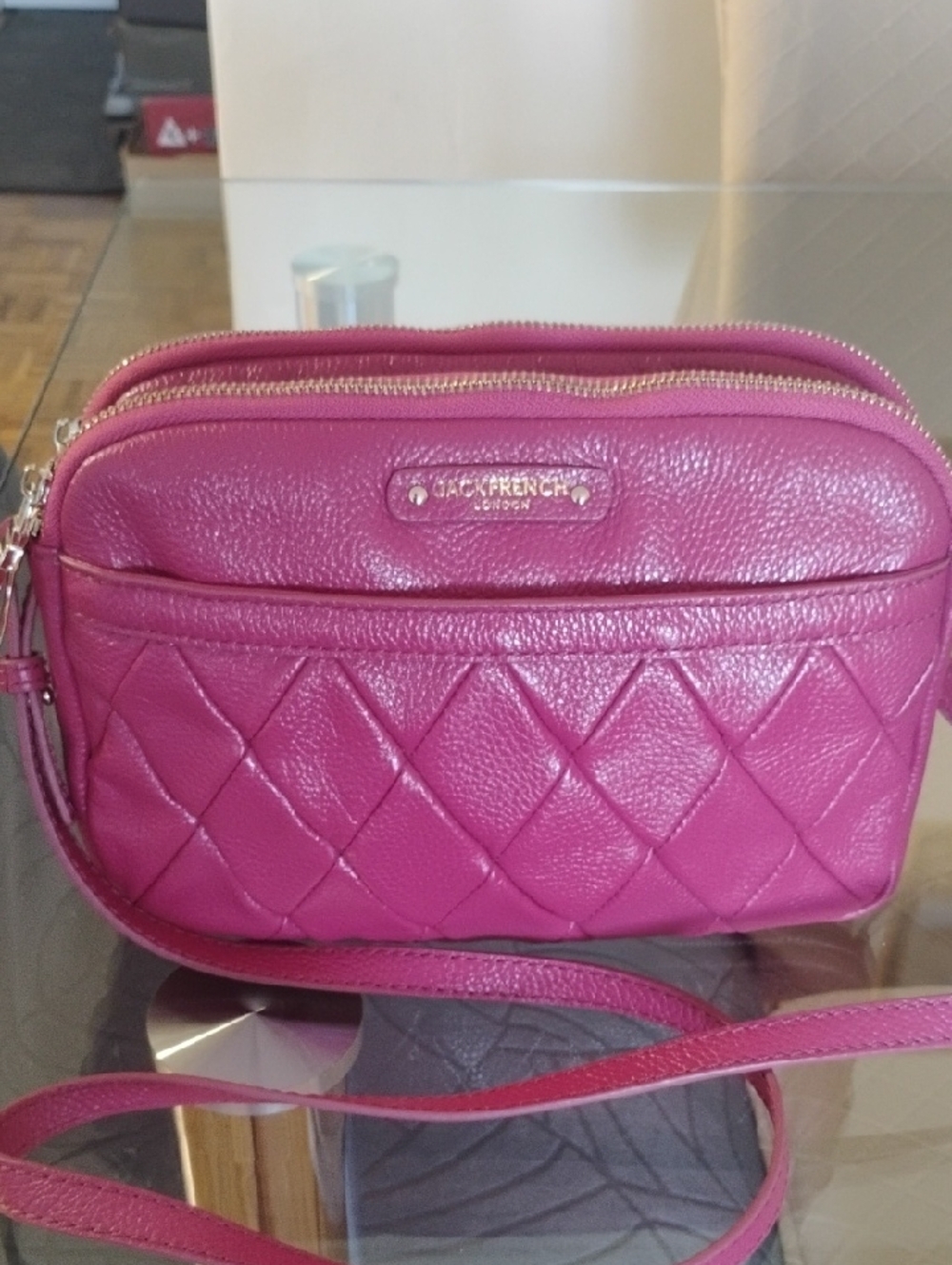 Jack French Leather Pink Crossbody Bag